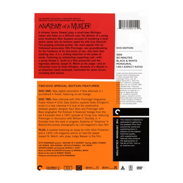 تشريح جريمة قتل - (مجموعة كرايتيريون) بلو راي