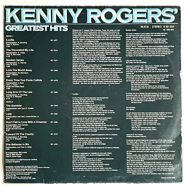 Kenny Rogers - Greatest Hits - LP  (Used Vinyl)