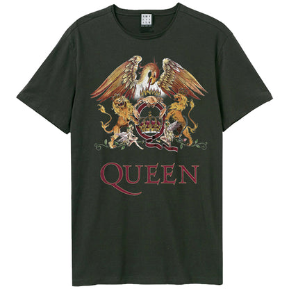 QUEEN -  Colour Crest Amplified Vintage Charcoal T Shirt Extra Large (AS.IS) (Good Fade)