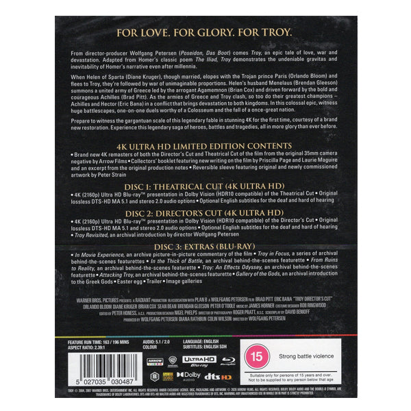 Troy 4K Blu-ray Limited Edition / 4K Ultra HD