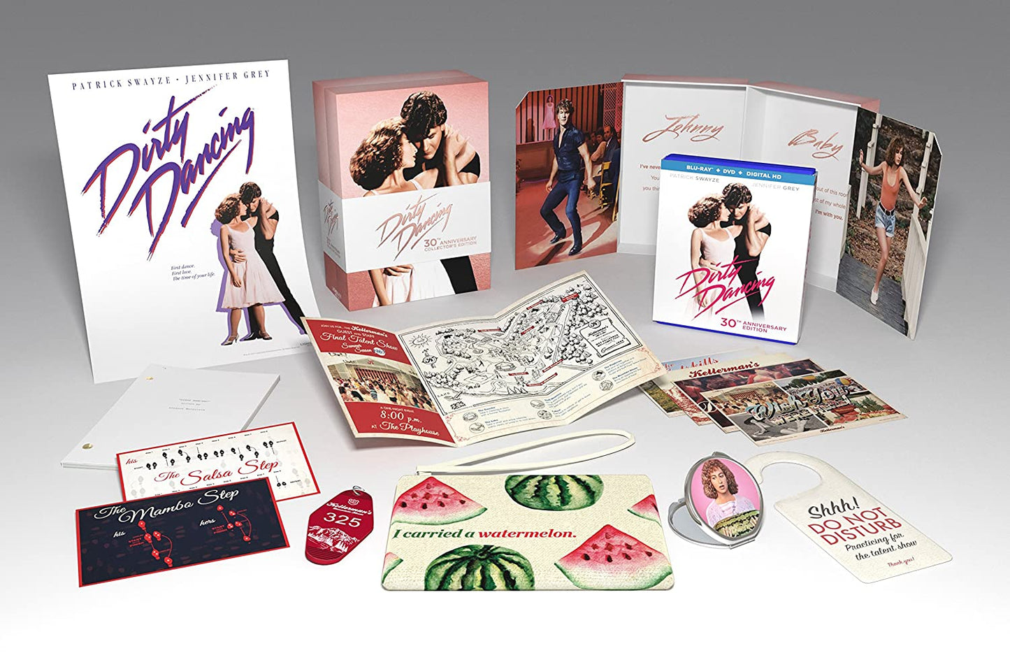 مجموعة إصدار الذكرى الثلاثين لفيلم Dirty Dancing، تتضمن Blu-ray وDVD ونسخة رقمية عالية الدقة.