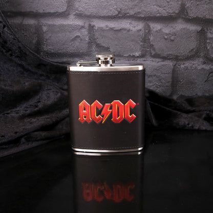 Nemesis Now AC/DC Logo Design Black 207 ml PU/Stainless Steel Hip Flask