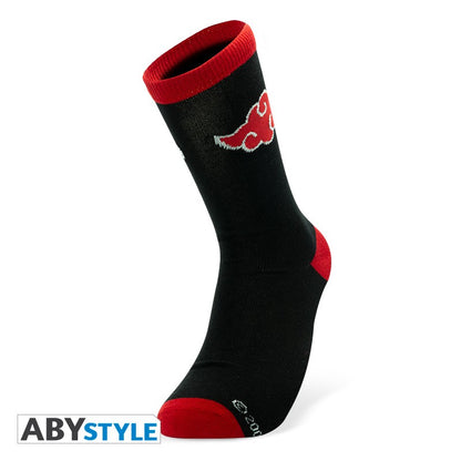 Akatsuki Logo Design Naruto Shippuden Licensed Black & Red Unisex One Size Fits All Crew Socks (One Pair). Now available online in UAE