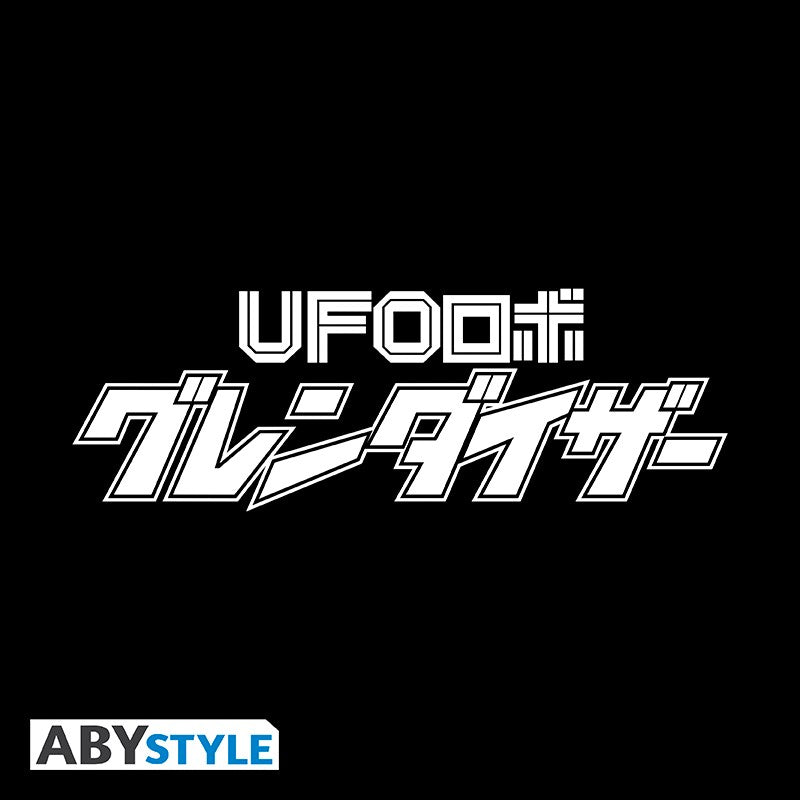 تيشيرت رجالي أسود مرخص بتصميم شعار/رمز الروبوت الخارق غريندايزر من فيلم UFO