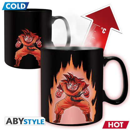 Son Goku Energy Aura Shenron and the 7 Dragon Balls Design Dragon Ball Z Licensed Black 460 ml Ceramic Heat Changing Mug