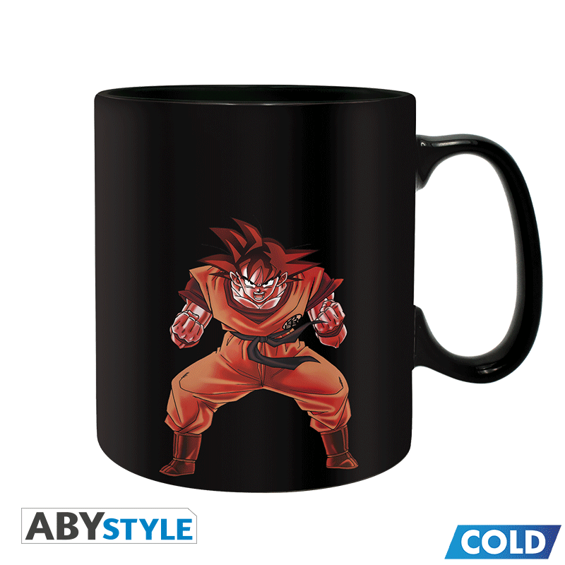 Son Goku Energy Aura Shenron and the 7 Dragon Balls Design Dragon Ball Z Licensed Black 460 ml Ceramic Heat Changing Mug