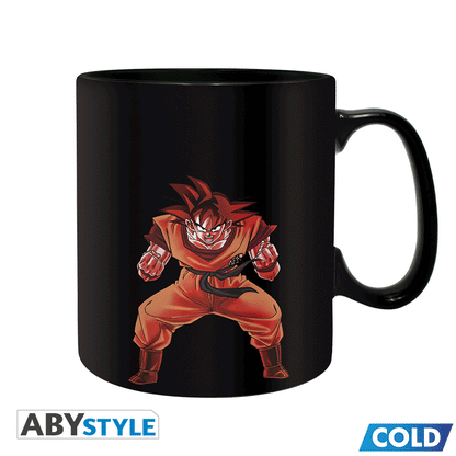 Son Goku Energy Aura Shenron and the 7 Dragon Balls Design Dragon Ball Z Licensed Black 460 ml Ceramic Heat Changing Mug