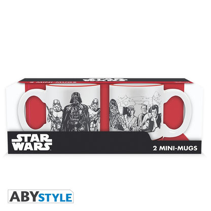 Galactic Empire vs Rebel Alliance Design Star Wars Licensed White 110 ml Ceramic Espresso Mug Set (2pcs)