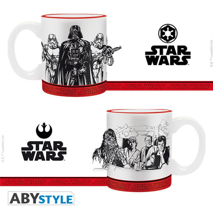 Galactic Empire vs Rebel Alliance Design Star Wars Licensed White 110 ml Ceramic Espresso Mug Set (2pcs)