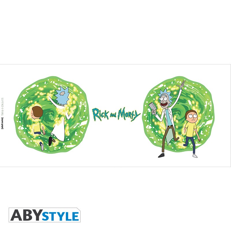 Rick and Morty Green Portal Teleport Design Adult Swim Licensed White 320 ml High Quality Ceramic Mug