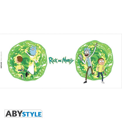 Rick and Morty Green Portal Teleport Design Adult Swim Licensed White 320 ml High Quality Ceramic Mug