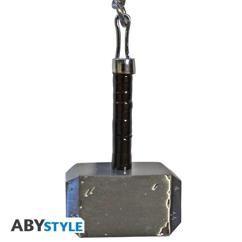 Thor's Hammer Mjolnir Design Marvel Licensed Gray High Quality Metal 3D Keychain