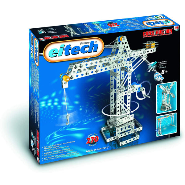 eitech Construction Classic Set Cranes + Windmill 270 Pieces Metal Building Kit