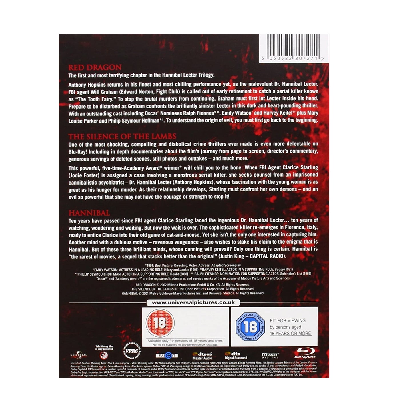 The Hannibal Lecter Trilogy - 3 Disc Collection - Blu-Ray