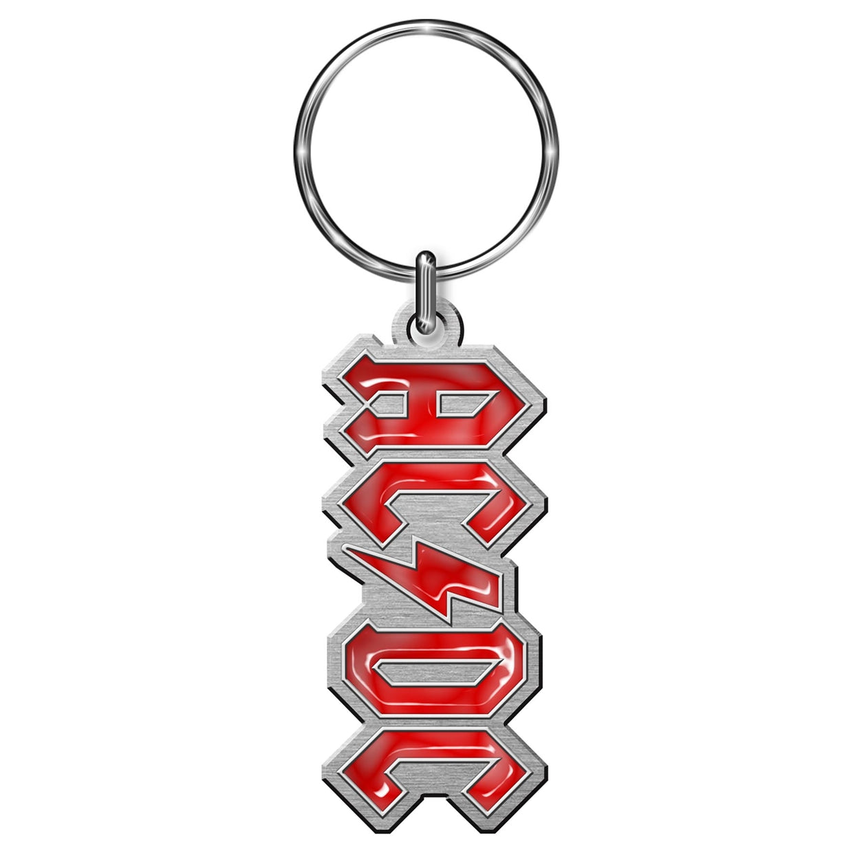 AC/DC Collectable Red/Grey Logo Metal Ring Keychain. Now available online in UAE