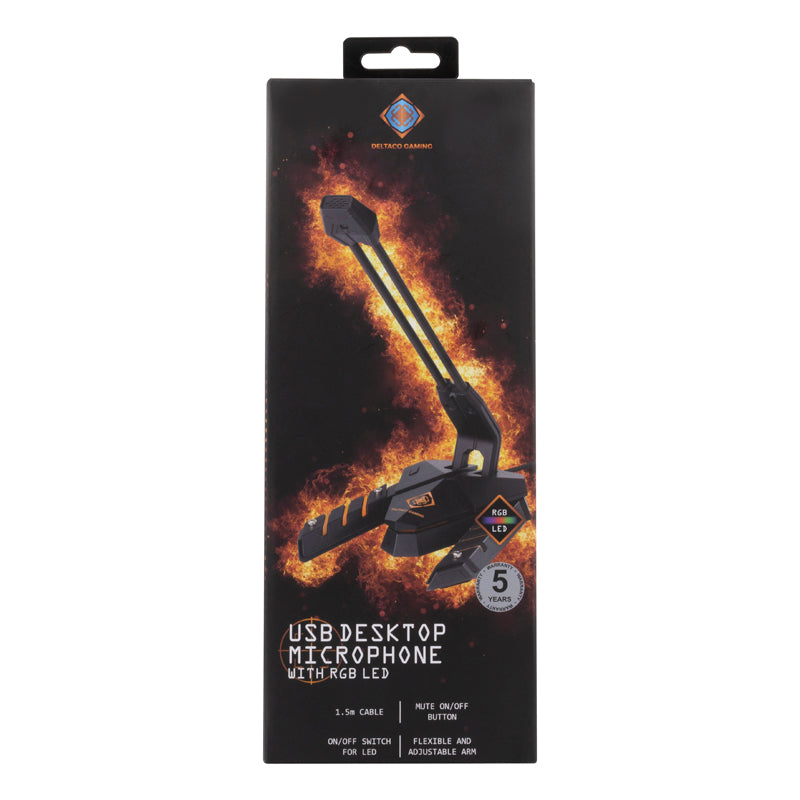 ميكروفون مكتبي من نوع Deltaco Gaming GAM-064 RGB USB