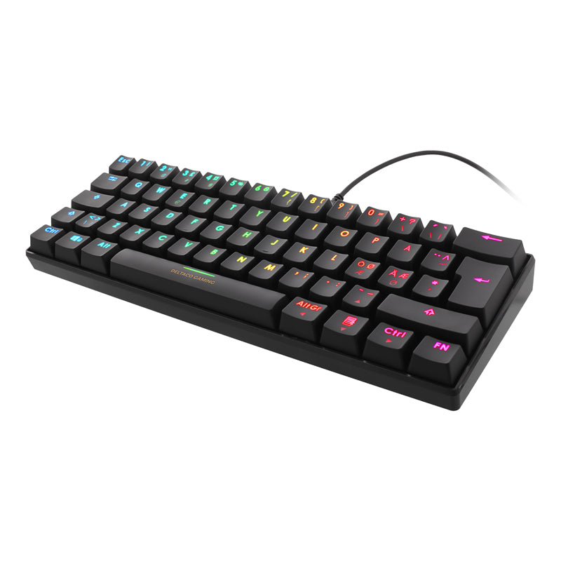 Deltaco Gaming GAM-075 DK430 RGB Red Switches TKL Size (60%) Nordic Layout Anti-Ghosting (N-Key rollover) Black Gaming Keyboard