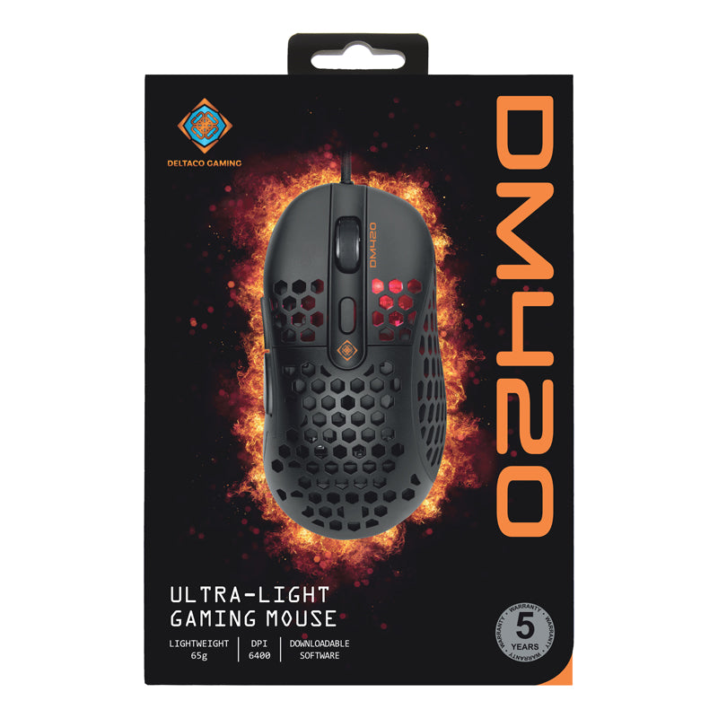 Deltaco Gaming GAM-106 DM420 Huano Switches DPI Ultra-Light Black Gaming Mouse