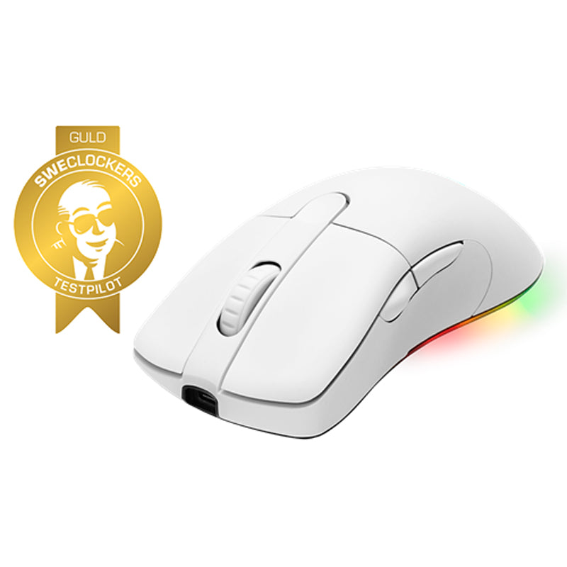 فأرة ألعاب Deltaco Gaming GAM-107-W WM90 بمفاتيح Omron وحساسية DPI، لون أبيض