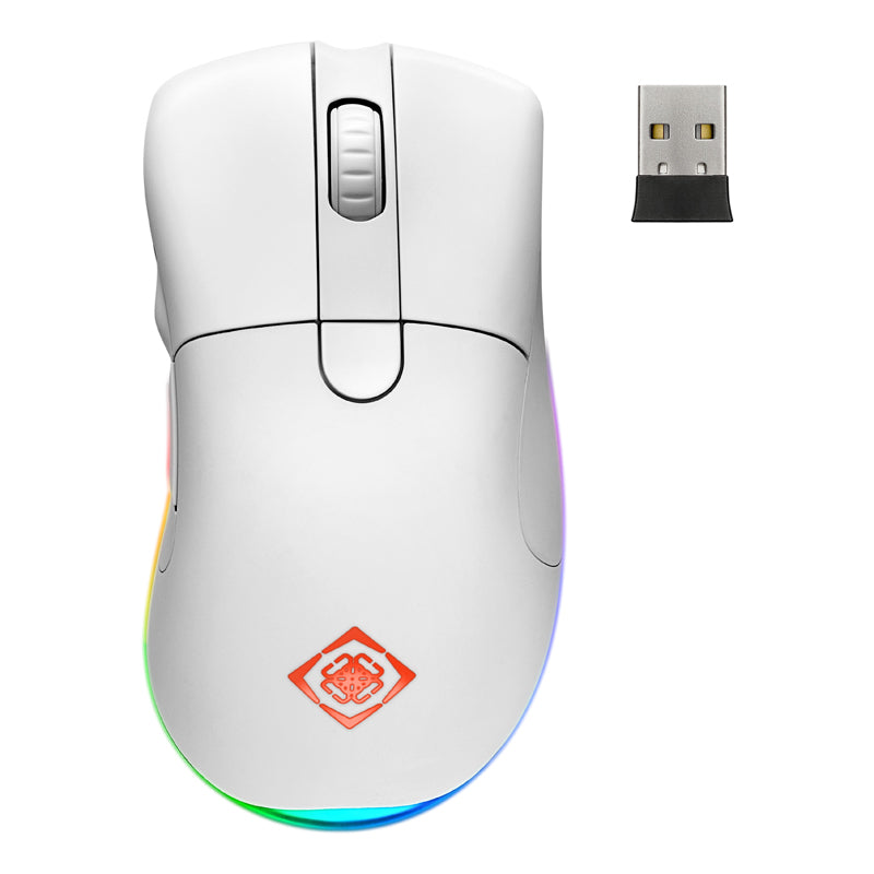 فأرة ألعاب Deltaco Gaming GAM-107-W WM90 بمفاتيح Omron وحساسية DPI، لون أبيض
