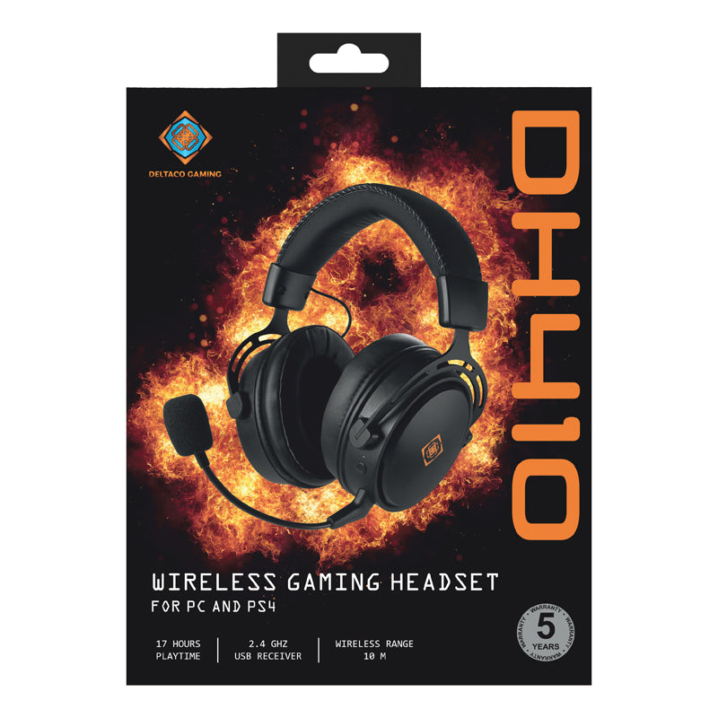 سماعة ألعاب لاسلكية Deltaco Gaming GAM-109 DH410 باللون الأسود