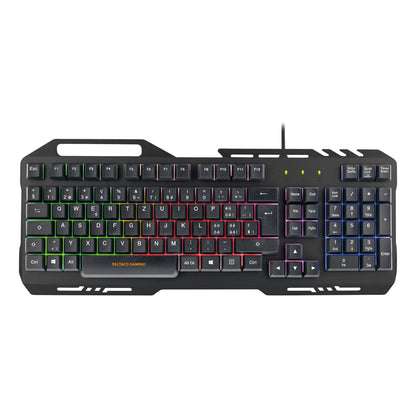 مجموعة ألعاب Deltaco Gaming GAM-113 3 في 1 (لوحة مفاتيح، ماوس، لوحة ماوس) بمفاتيح غشائية RGB، حجم كامل، تصميم نورديك، مضاد للظلال، لون أسود