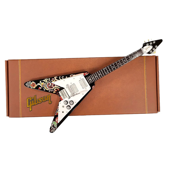 Jimi Hendrix - Gibson Psychedelic Flying V Mini Guitar Replica Collectible - Officially Licensed