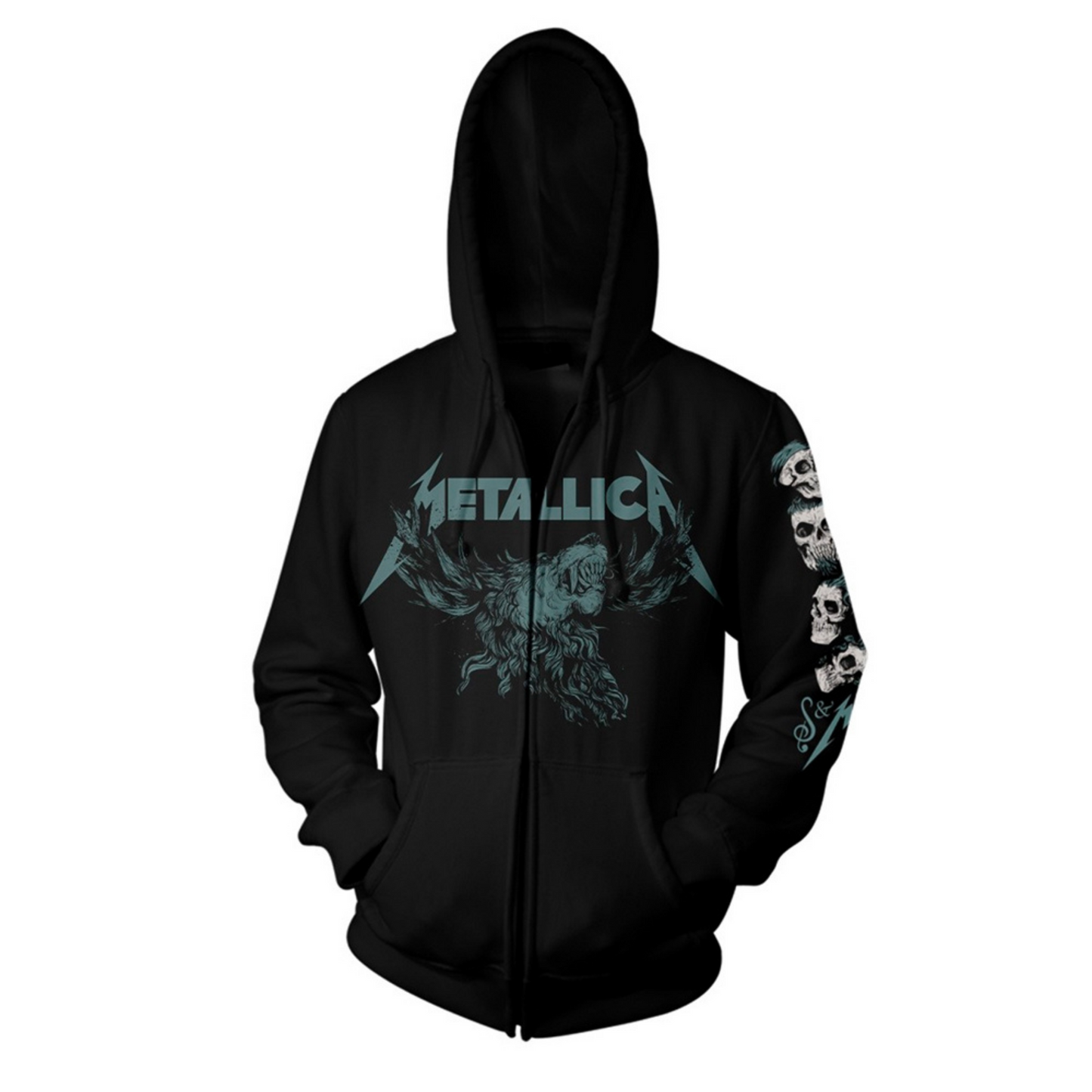 Metallica S&M2 Skulls Hoodie Sweatshirt with Zip