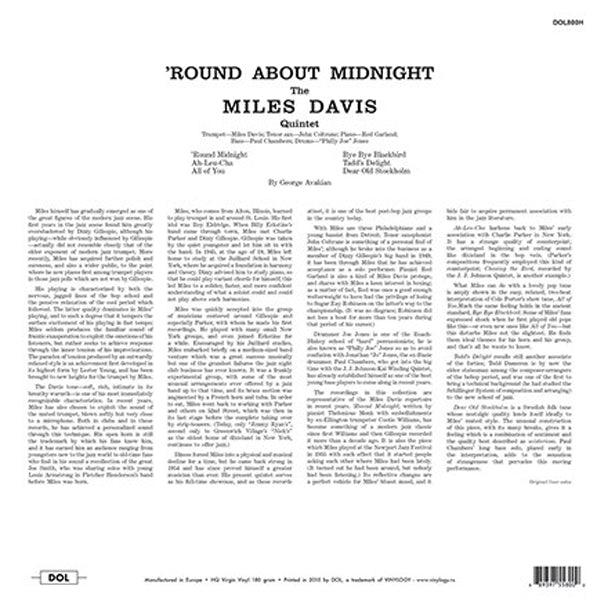 Miles Davis - Round About Midnight (Blue Vinyl) - LP. Shop now online in UAE