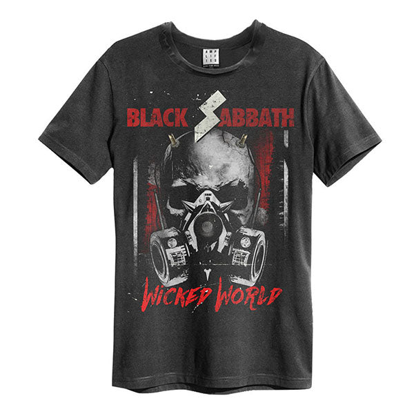 BLACK SABBATH - Black Sabbath Wicked World Amplified Vintage Charcoal T Shirt
