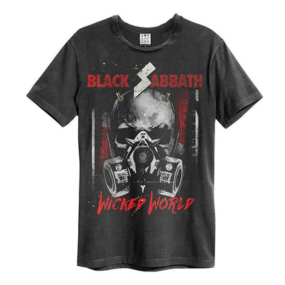 BLACK SABBATH - Black Sabbath Wicked World Amplified Vintage Charcoal T Shirt