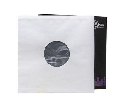 Audio Anatomy - 25 WHITE LP - 12 Inch Inner Sleeves Audiophile DeLuxe Poly-Lined double center hole