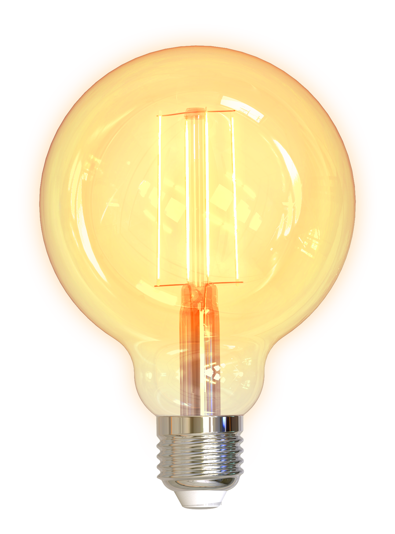 مصباح ذكي LED من دلتاكو للمنزل الذكي SH-LFE27G95، قاعدة G95، E27، 5.5 واط، واي فاي 2 جيجاهرتز، أبيض اللون