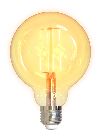 مصباح ذكي LED من دلتاكو للمنزل الذكي SH-LFE27G95، قاعدة G95، E27، 5.5 واط، واي فاي 2 جيجاهرتز، أبيض اللون