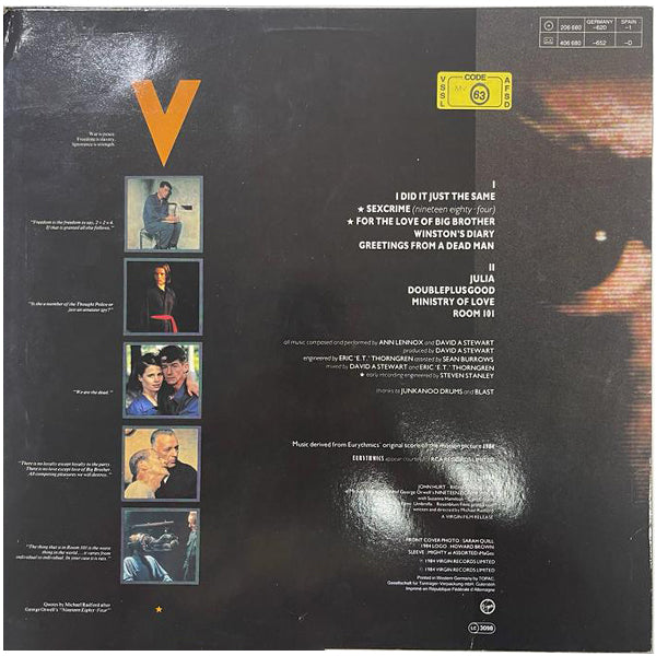 Eurythmics - 1984 (For The Love Of Big Brother) - LP (Used Vinyl)