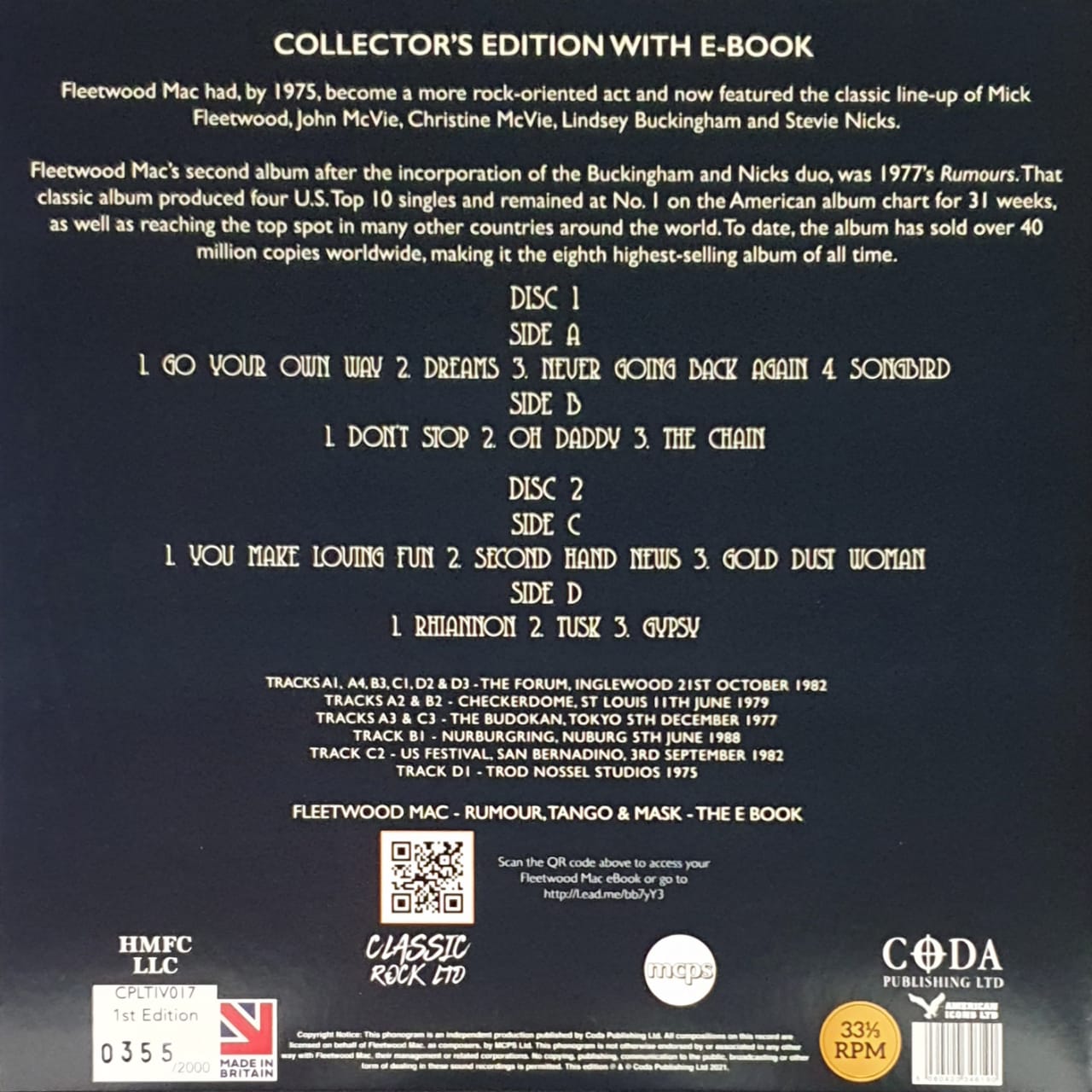 فليتوود ماك - رومرز: الحفل (فينيل أزرق وأبيض دوامي) - أسطوانتان 10 بوصة - إصدار خاص لهواة الجمع مع كتاب إلكتروني