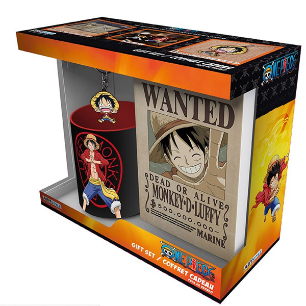 ONE PIECE - Pck Mug320ml + KeyringPVC + Notebook wanted -  "Luffy"